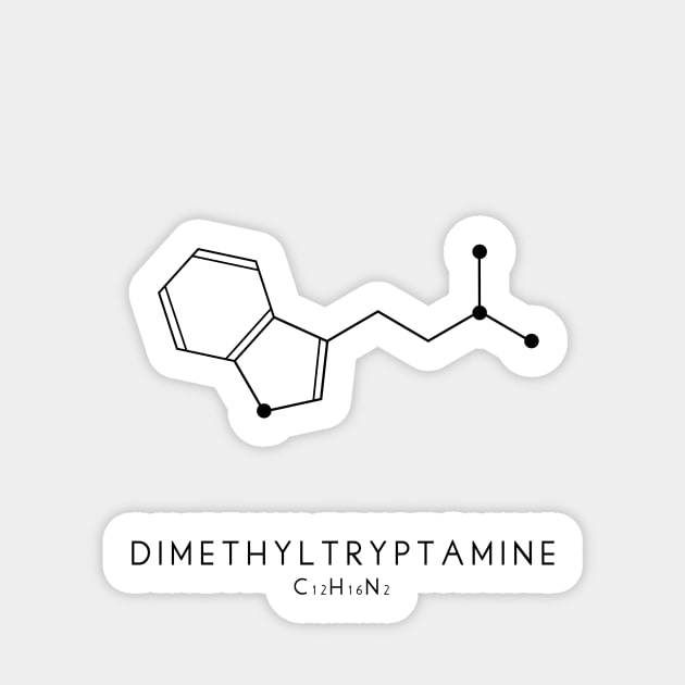 Dimethyltryptamine / DMT Molecular Structure in White Sticker by typelab